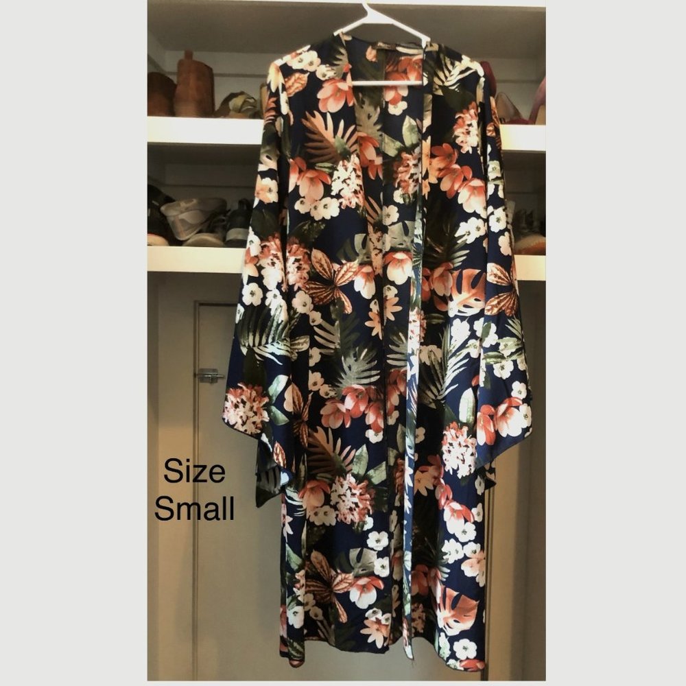 Floral and Navy Kimono